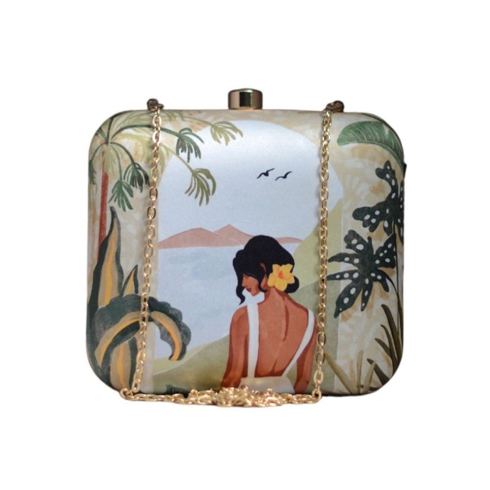 Handcrafted Aura Voyage Clutch by INDIAURA  7"X5" - Picture 4 of 6